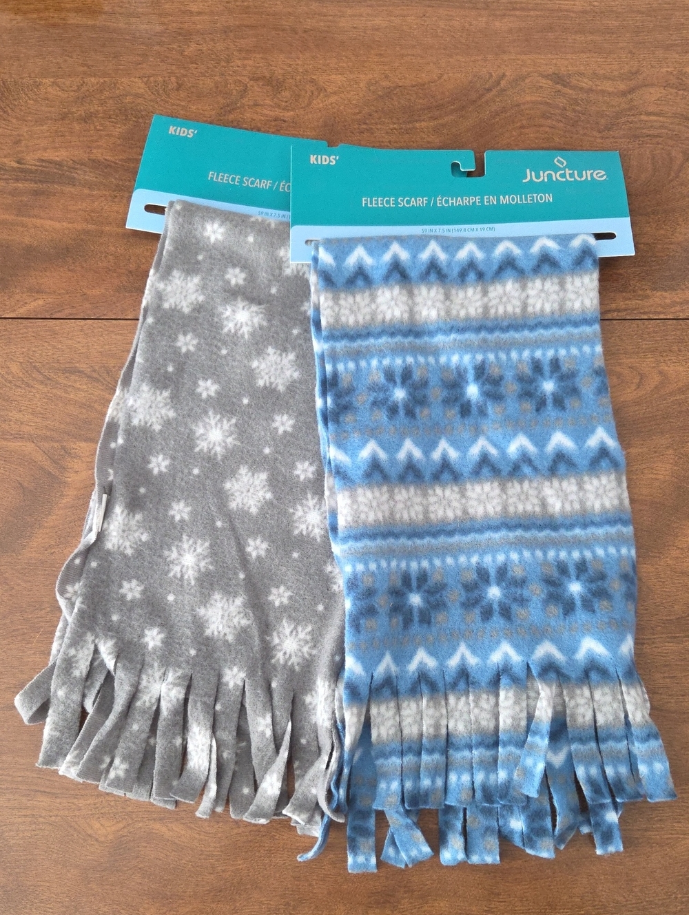 Bundle/2 Juncture Kids Fleece Scarves - Blue and Gray